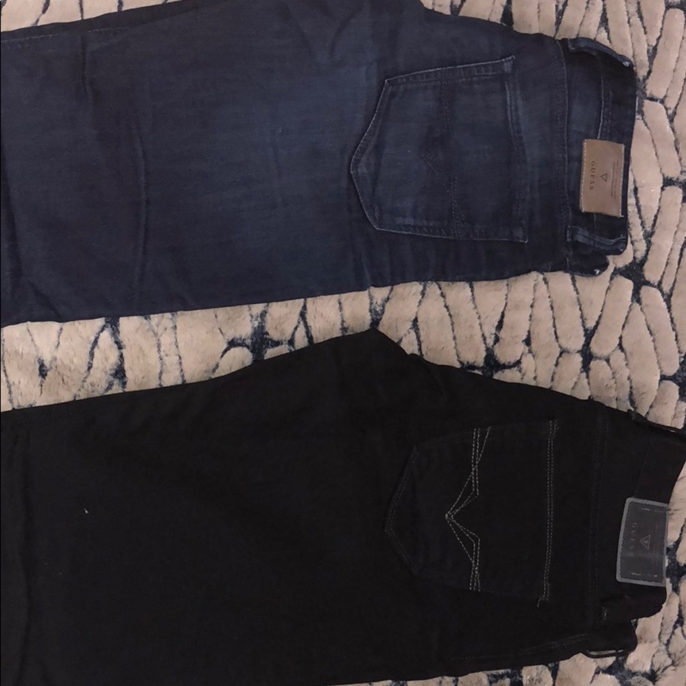 2 jeans one blue and one black (guess) size 29